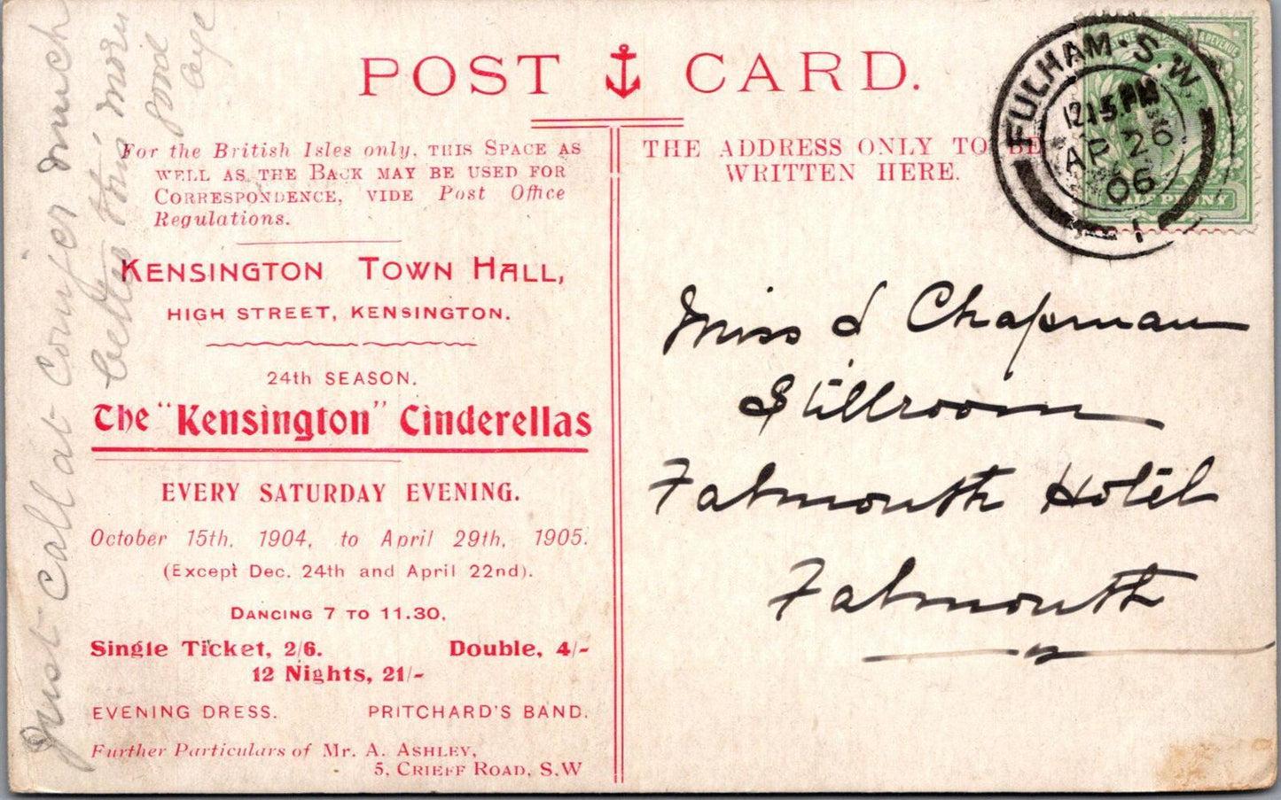 London Postcard: Ballroom, Kensington Town Hall, High Street XT1679