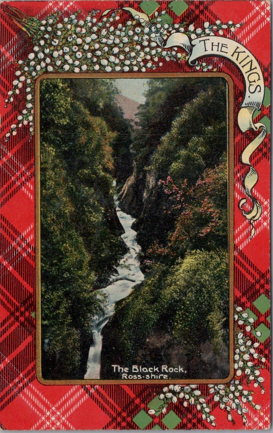 Scotland Postcard - The Black Rock Gorge, Ross-shire, Stewart Tartan Border XT1682