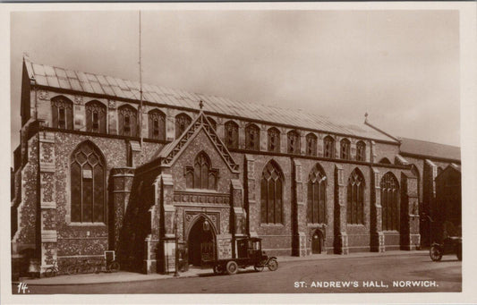 Norfolk Postcard: St Andrew's Hall, Norwich, Real Photo View XT1698