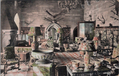 Warwickshire Postcard: Interior Armor, Great Hall, Warwick Castle  XT1722