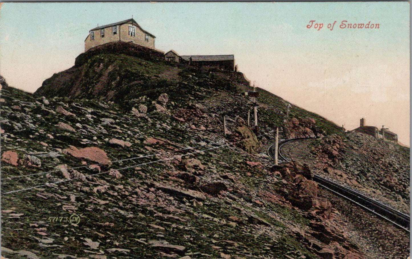 Wales Postcard: Top of Snowdon Summit & Railway, Caernarvonshire  XT1726