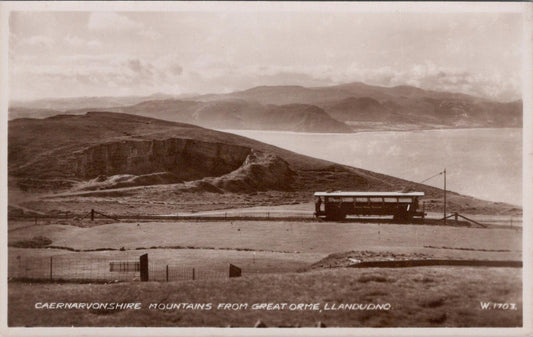 Wales Postcard: Mountains From Great Orme Tram, Llandudno, Caernarvonshire XT1727