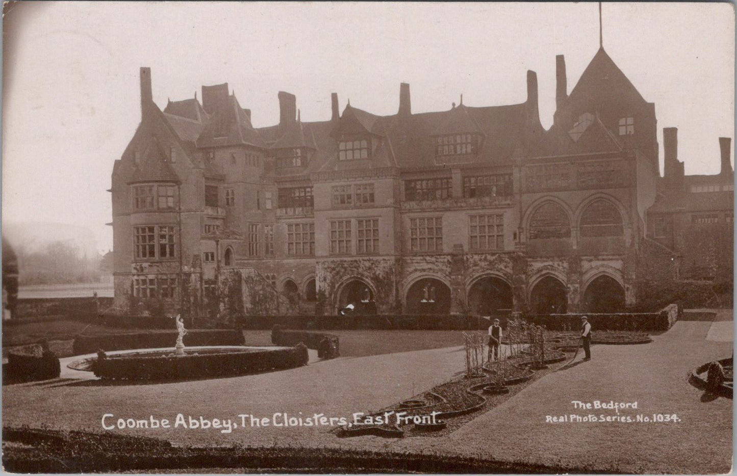 Warwickshire Postcard: Coombe Abbey Cloisters & East Front, Bedford XT1734