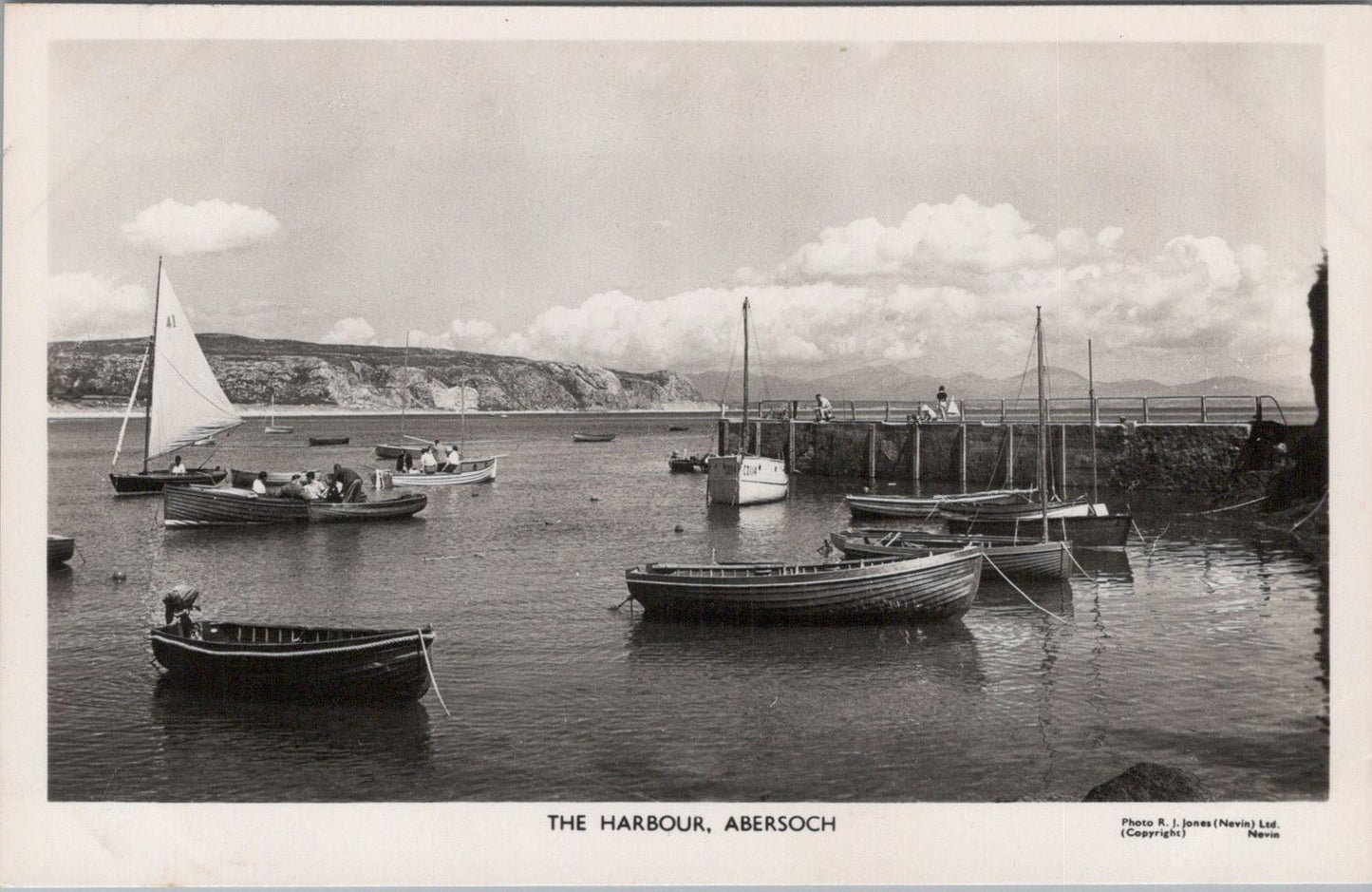 Wales Postcard: The Harbour, Abersoch, Caernarvonshire, 1950’s XT1739