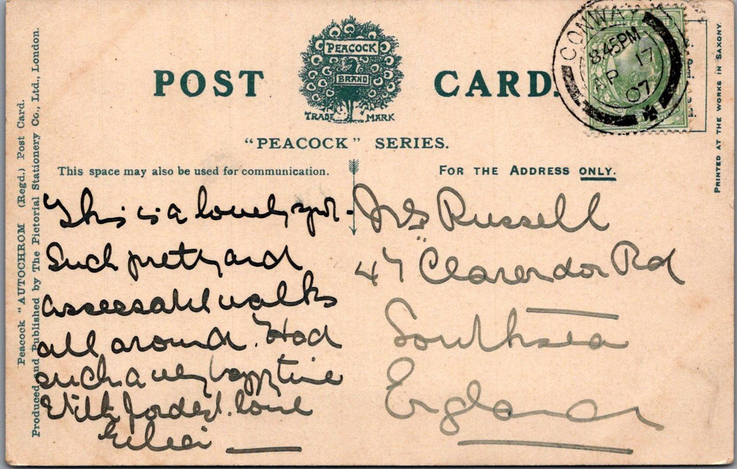Wales Postcard: Oakwood Park Hotel, Conway, Caernarvonshire   XT1747