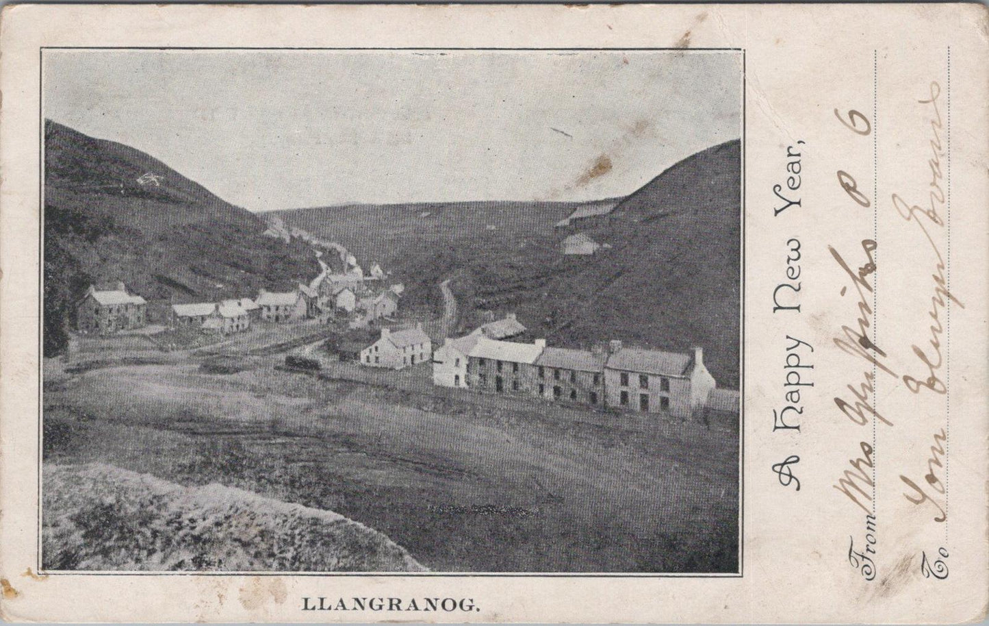 Wales Postcard: Llangranog Village, Cardiganshire, Early 1900s XT1748