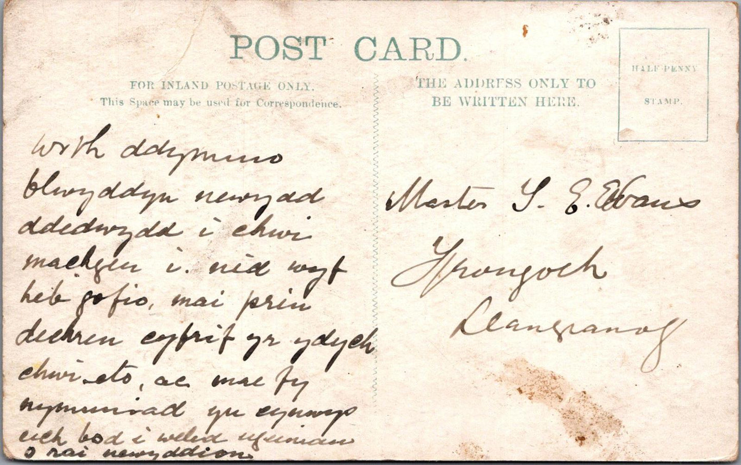 Wales Postcard: Llangranog Village, Cardiganshire, Early 1900s XT1748
