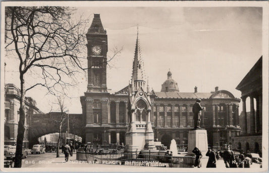 Warwickshire Postcard:Big Brum, Chamberlain Place, Birmingham,Posted 1955 XT1754
