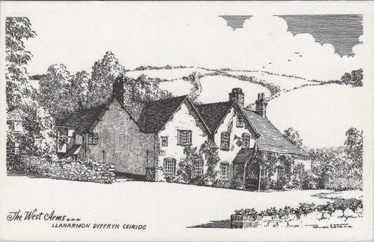 Wales Postcard:The West Arms, Llanarmon Dyffryn Ceiriog, Art by Boulstone XT1758