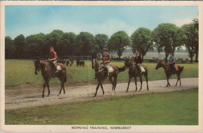 Suffolk postcard: Morning Training, Newmarket, Horse Racing XT1783