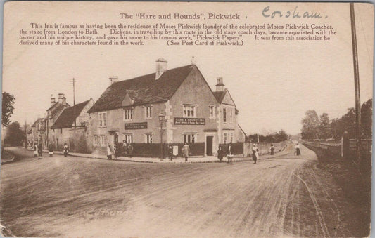 Wiltshire Postcard: The "Hare and Hounds", Pickwick, near Corsham XT1790