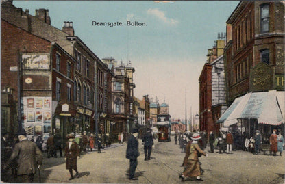 Lancashire postcard: Deansgate, Bolton, Early 1900s, XT1798