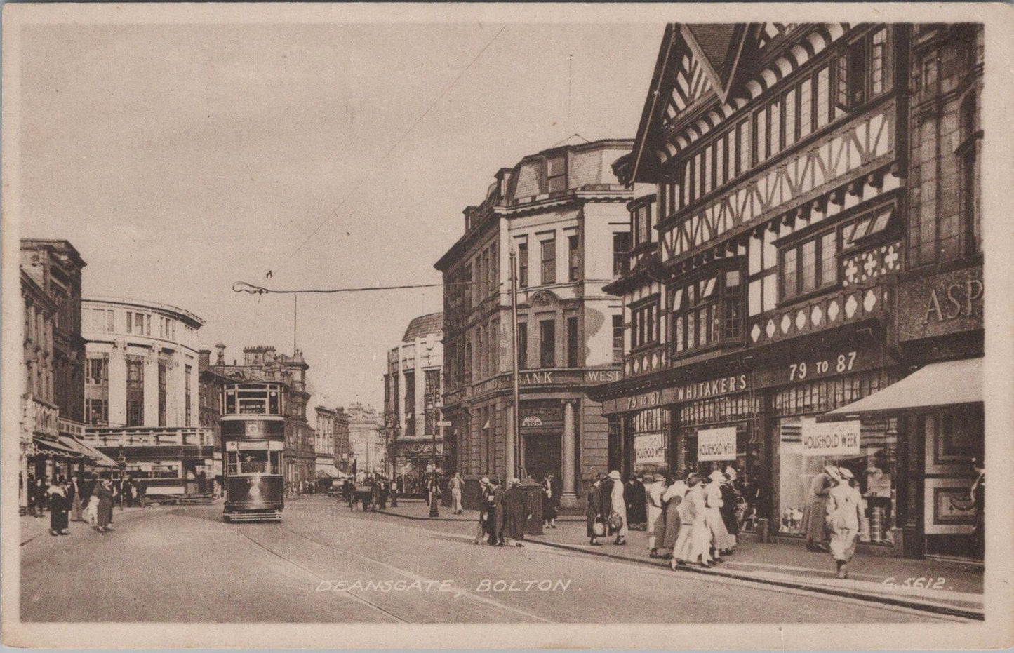 Lancashire Postcard: Deansgate, Bolton   XT1799
