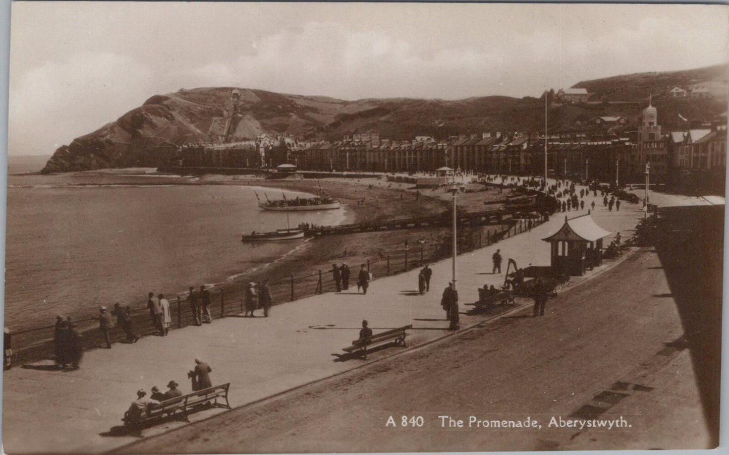 Wales Postcard: The Promenade, Aberystwyth, Cardiganshire, 1930s RP - XT1828