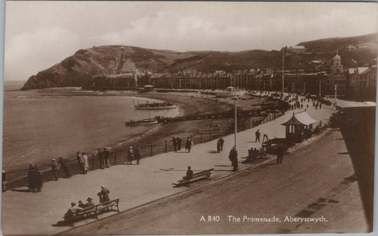 Wales Postcard: The Promenade, Aberystwyth, Cardiganshire, 1930s RP - XT1828