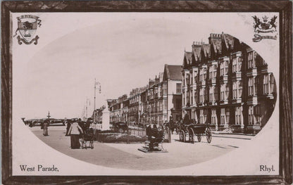 Wales Postcard: West Parade, Rhyl. Promenade Gardens, Cardiganshire XT1836