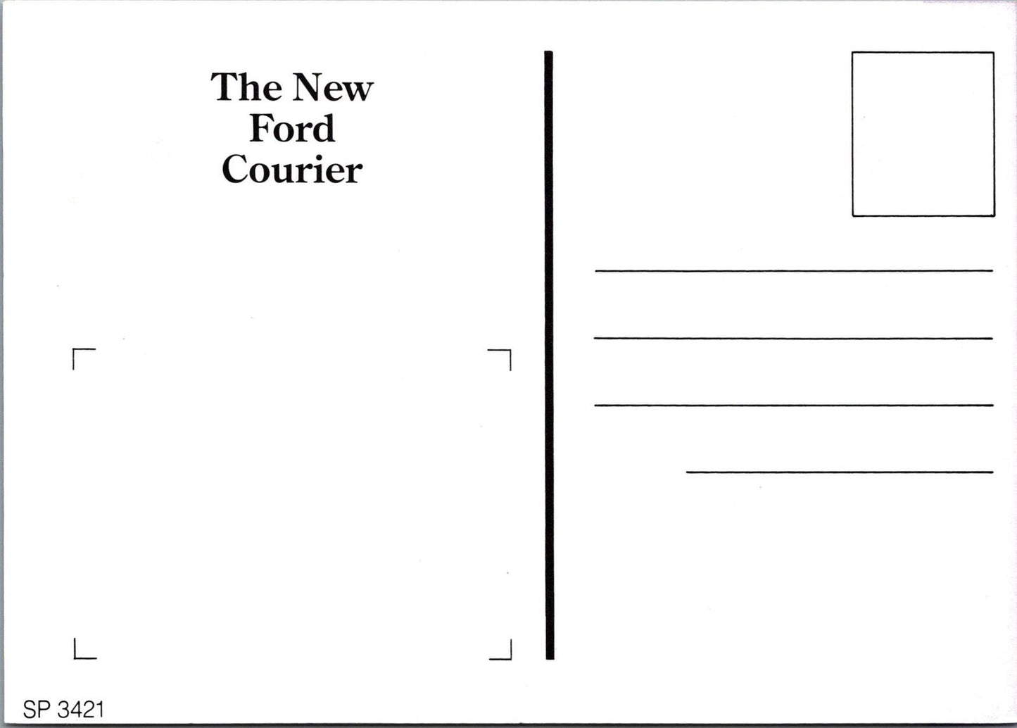 Transport Postcard: The New Ford Courier Van. Standard Model Scene XT1872