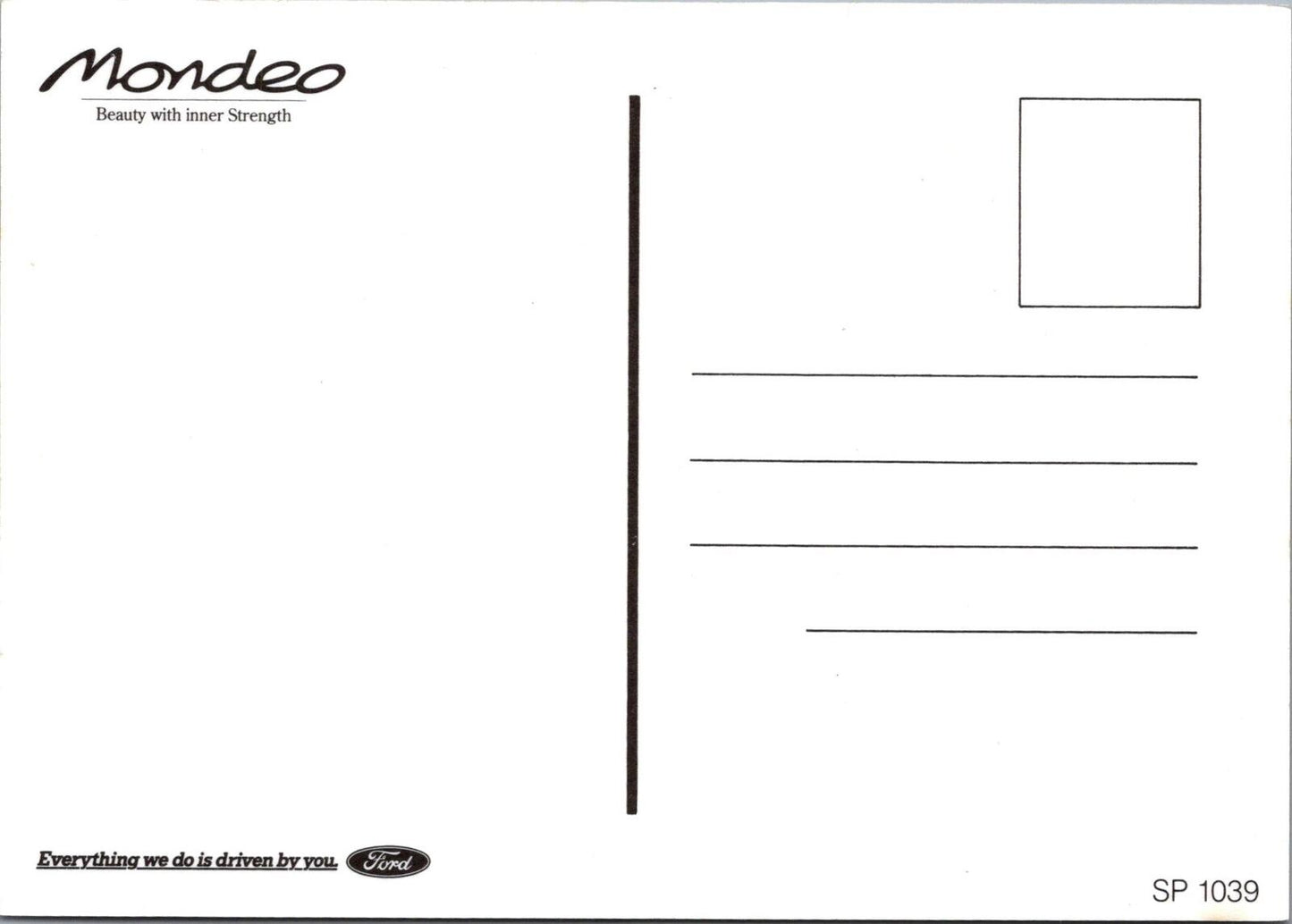 Transport Postcard: Mondeo, Beauty With Inner Strength. Standard Model  XT1874