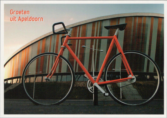 Netherlands Postcard: Outsized Bicycle Outside Apeldoorn Arena. Omnisport XT1876