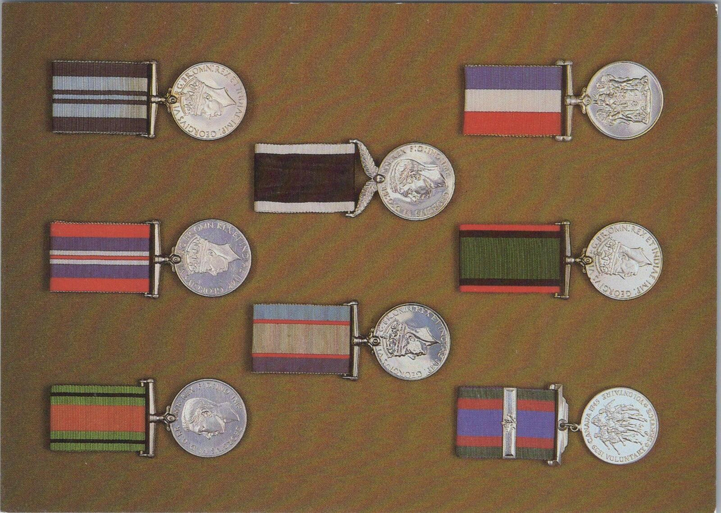 Military Postcard: WW2 Service Medals Display Imperial War Museum XT1891