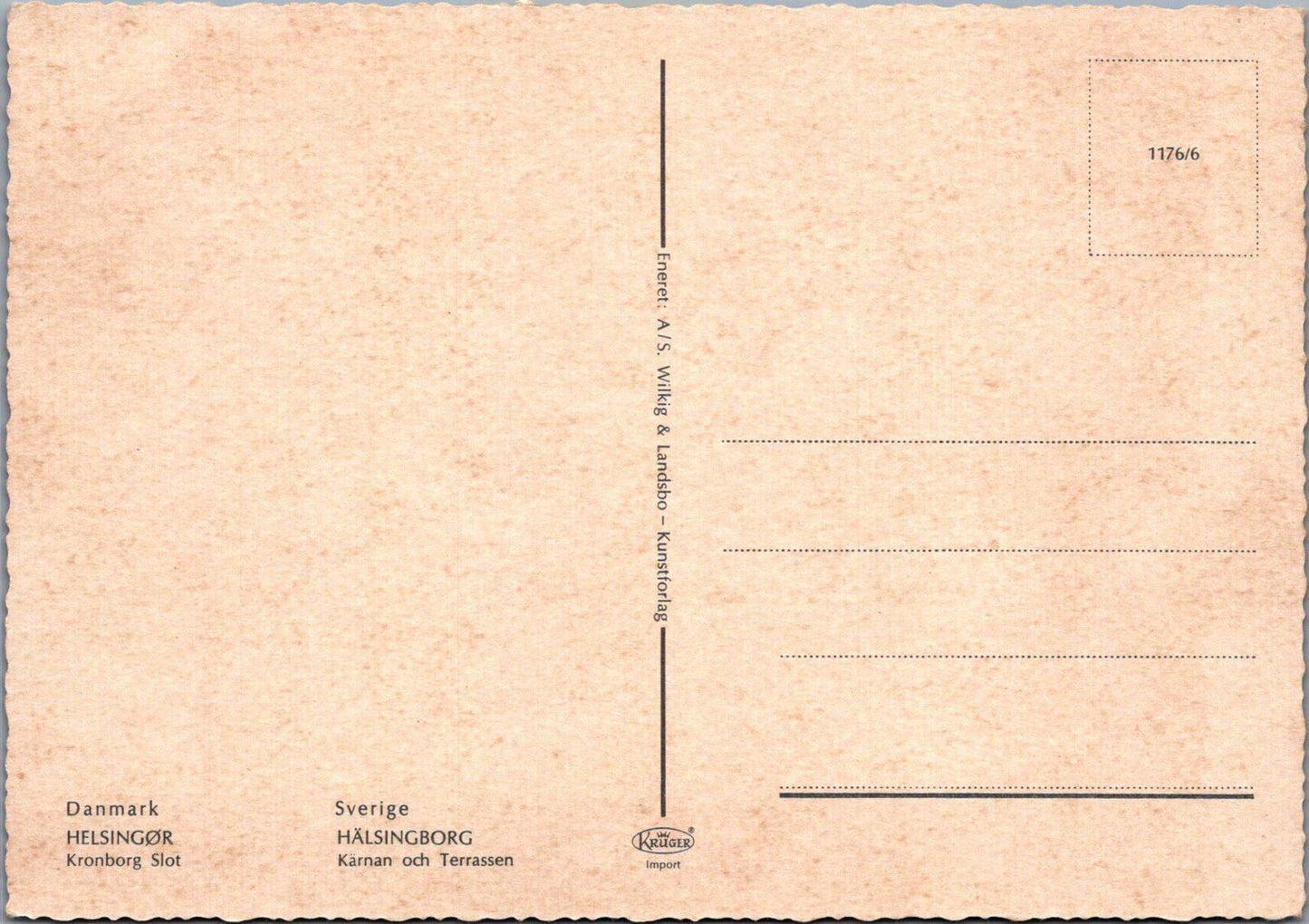Denmark Map Postcard Kronborg Castle Helsingør Helsingborg Kärnan XT2456