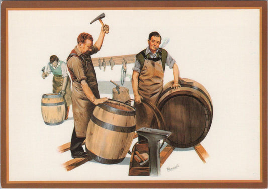 Occupations Postcard - Country Crafts, Barrelmaking, Malcolm Greensmith RR23324