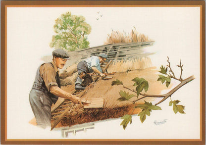 Occupations Postcard - Country Crafts, Thatching, Malcolm Greensmith RR23325