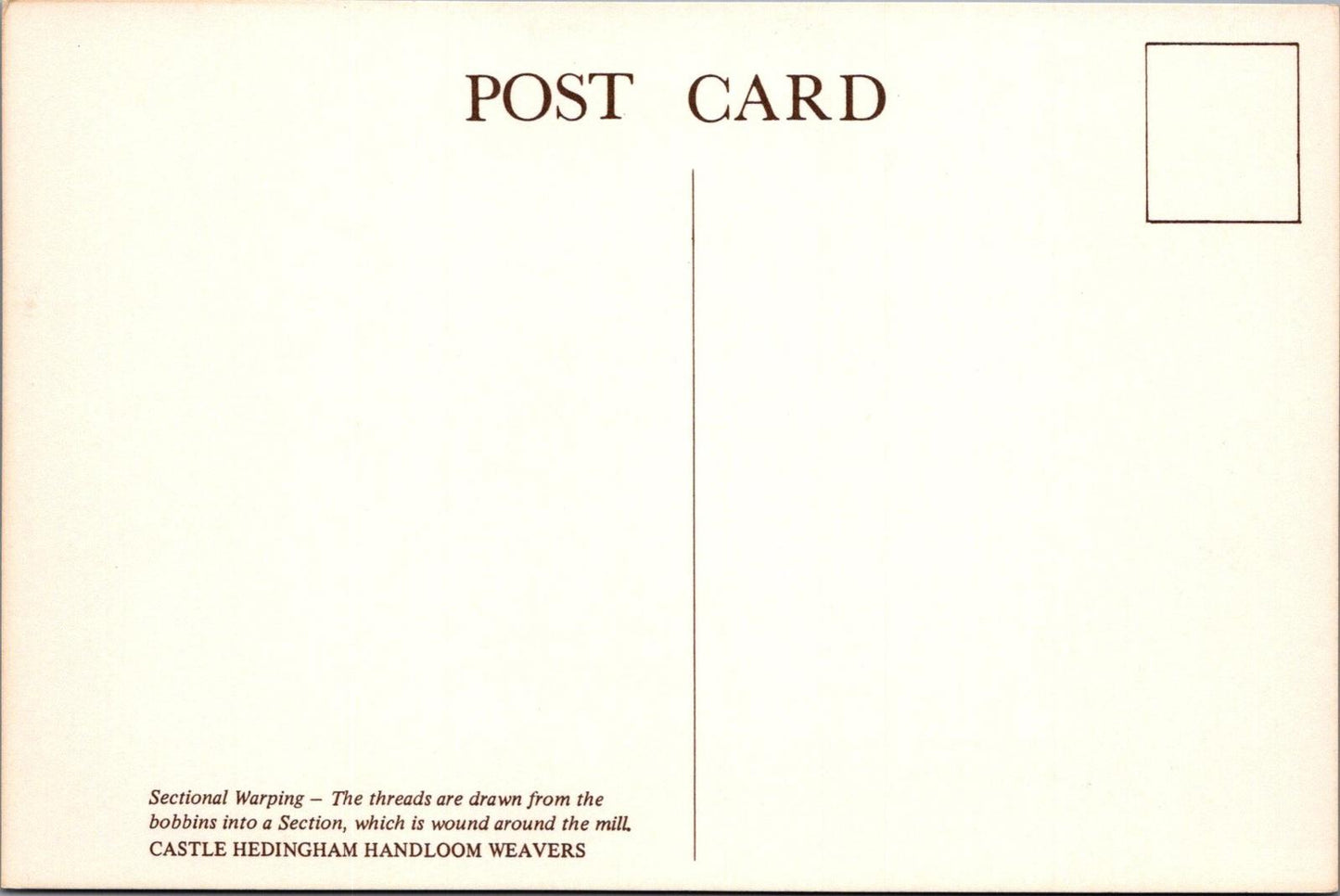Occupations Postcard-Sectional Warping,Castle Hedingham Handloom Weavers RR23336