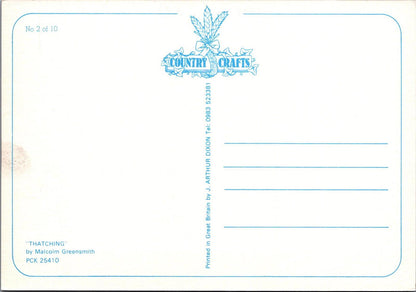 Occupations Postcard - Thatching, Artist Malcolm Greensmith RR23337