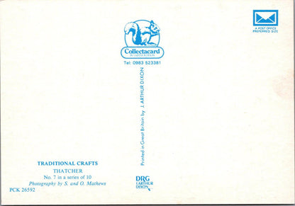 Occupations Postcard - Traditional Crafts, The Thatcher  RR23340