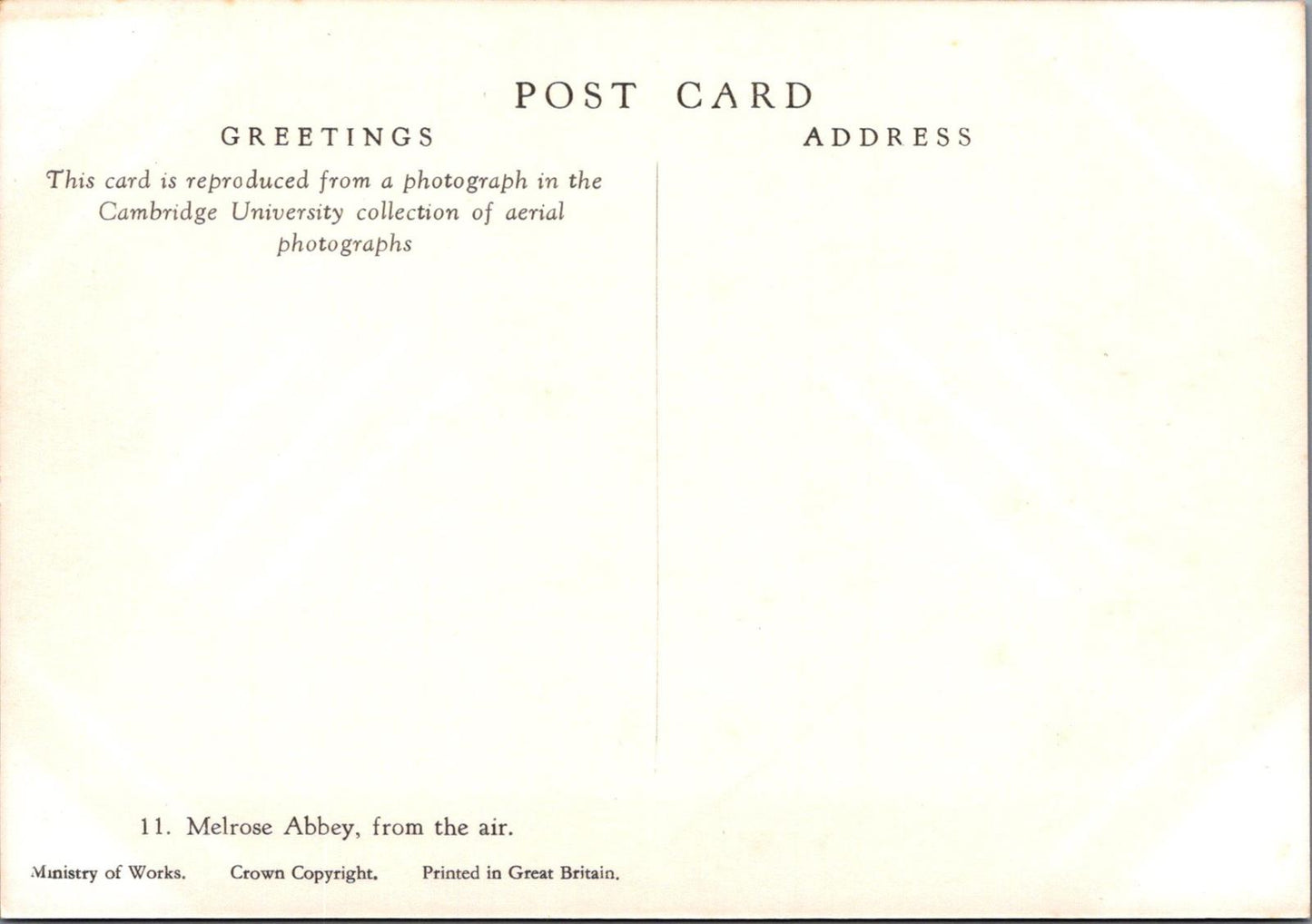 Scotland Postcard - Aerial View of Melrose Abbey, Roxburghshire RR23343