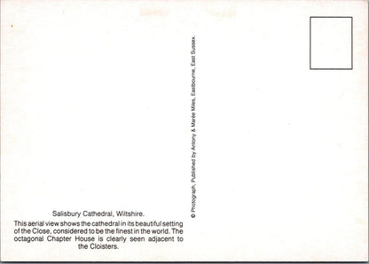Wiltshire Postcard - Aerial View of Salisbury Cathedral  RR23344