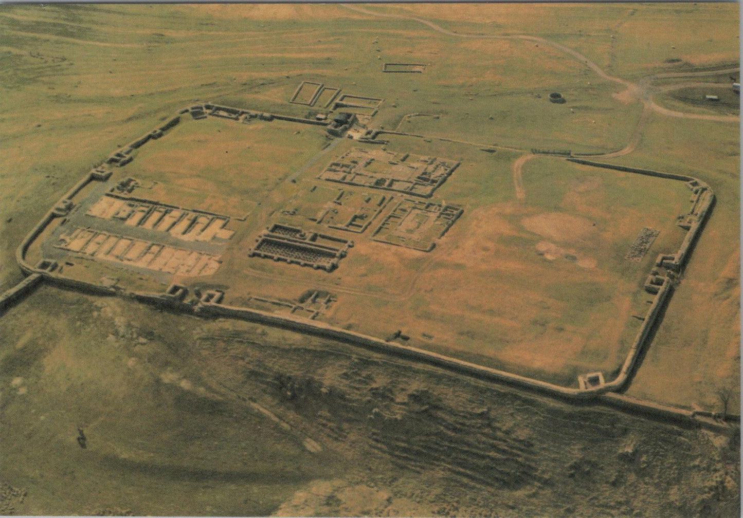 Northumberland Postcard - Aerial View of Housesteads Fort From The North RR23355