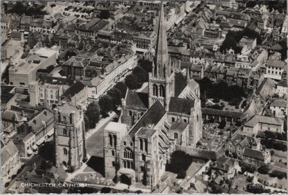 Sussex Postcard - Aerial View of  Chichester Cathedral  RR23361