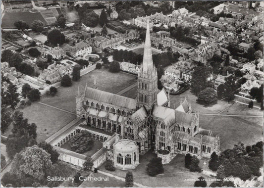 Wiltshire Postcard - Aerial View of Salisbury Cathedral  RR23365