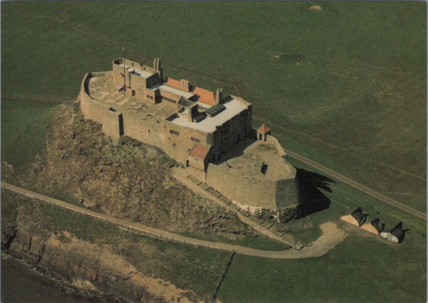Northumberland Postcard - Aerial View of Lindisfarne Castle  RR23369