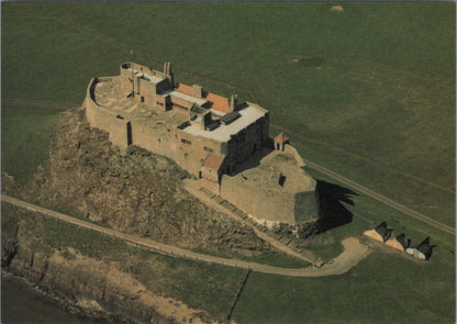 Northumberland Postcard - Aerial View of Lindisfarne Castle  RR23369