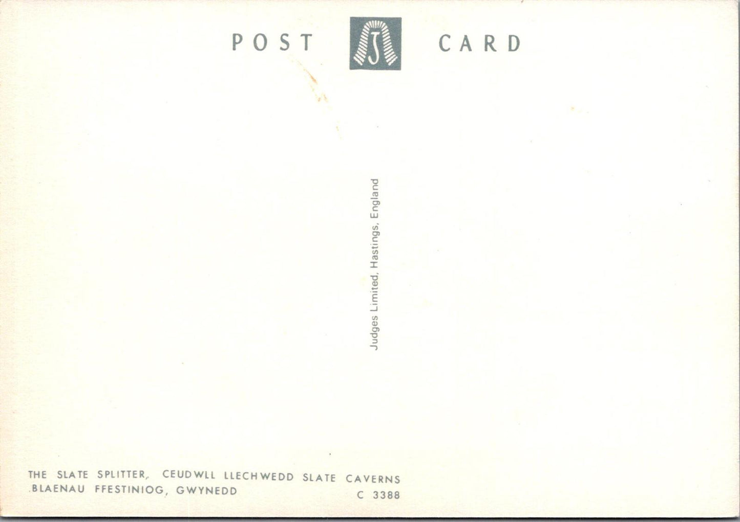 Occupations Postcard-The Slate Splitter, Ceudwll Llechwedd Slate Caverns RR23374