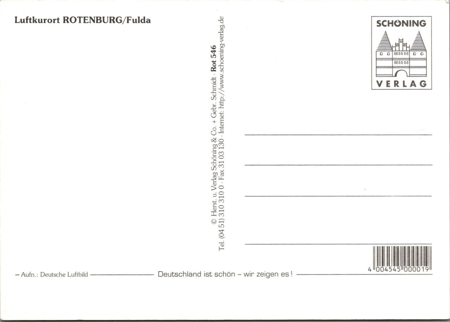 Germany Postcard - Aerial View of Rotenburg an der Fulda   RR23384