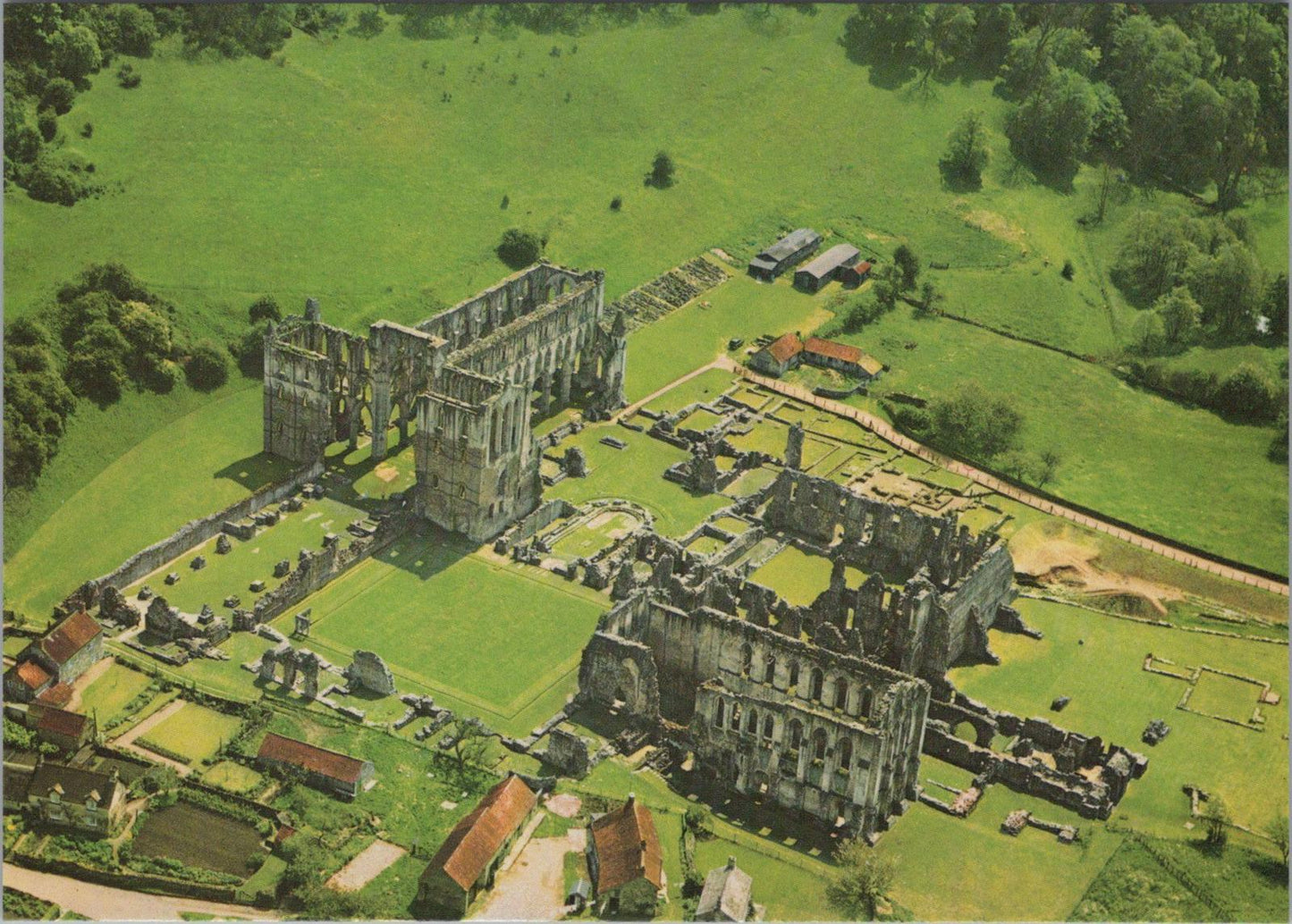 Yorkshire Postcard - Aerial View of Rievaulx Abbey   RR23390