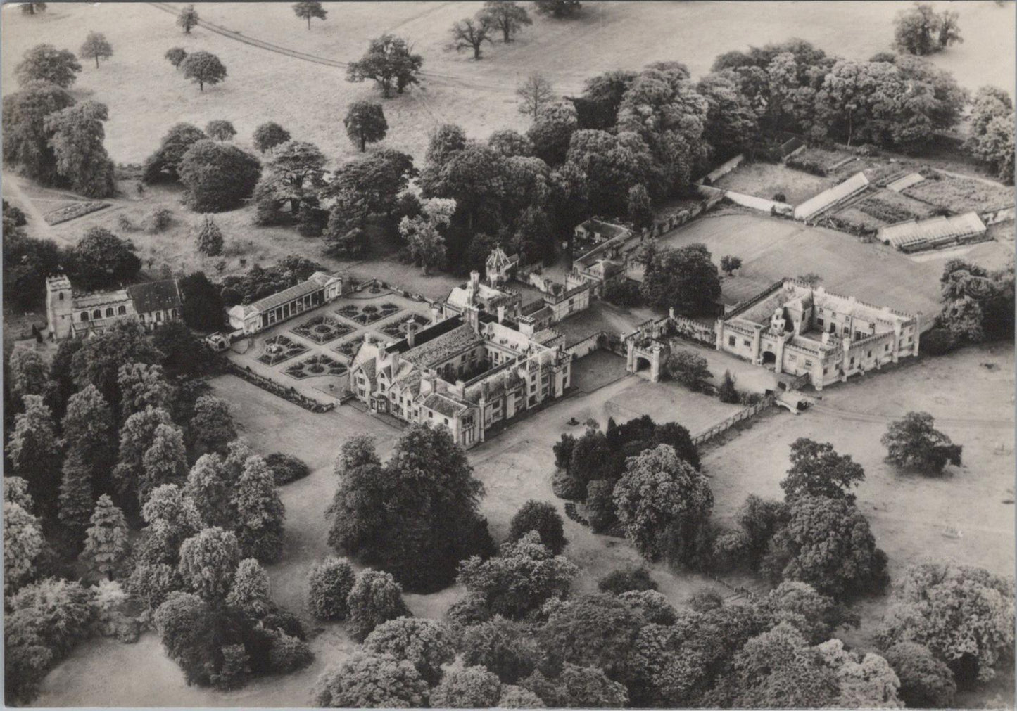 Staffordshire Postcard - Aerial View of Blithfield Hall    RR23392