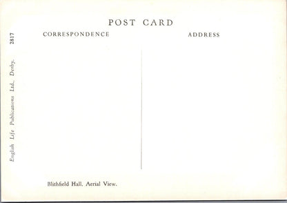 Staffordshire Postcard - Aerial View of Blithfield Hall    RR23392
