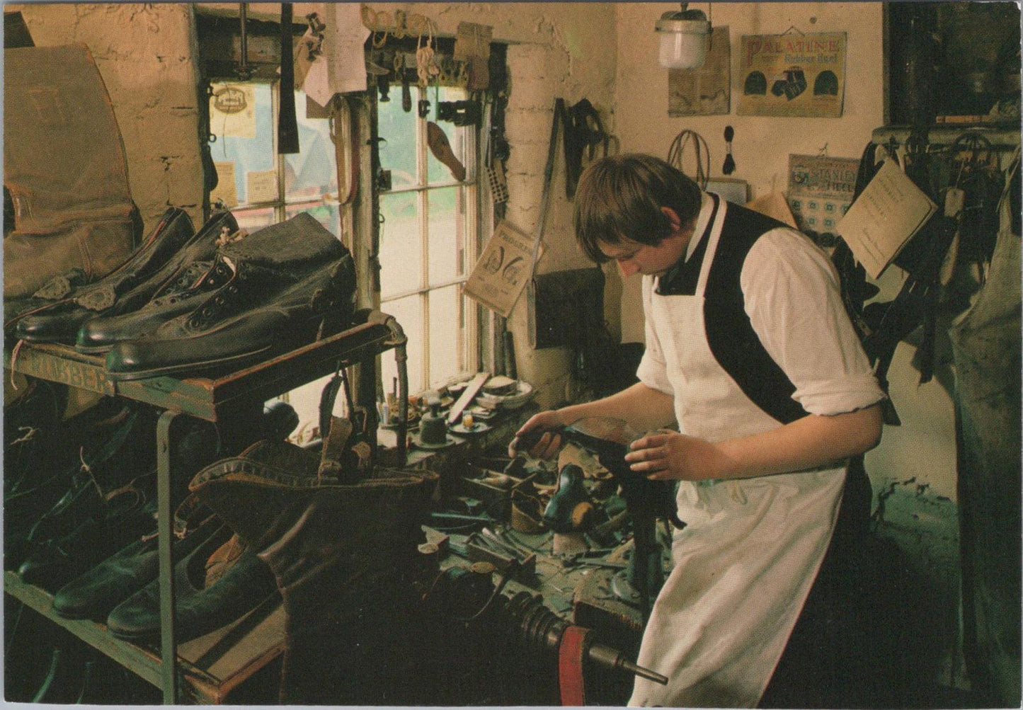 Occupations Postcard -Interior of The Cobbler's Shop, Blists Hill Museum RR23402