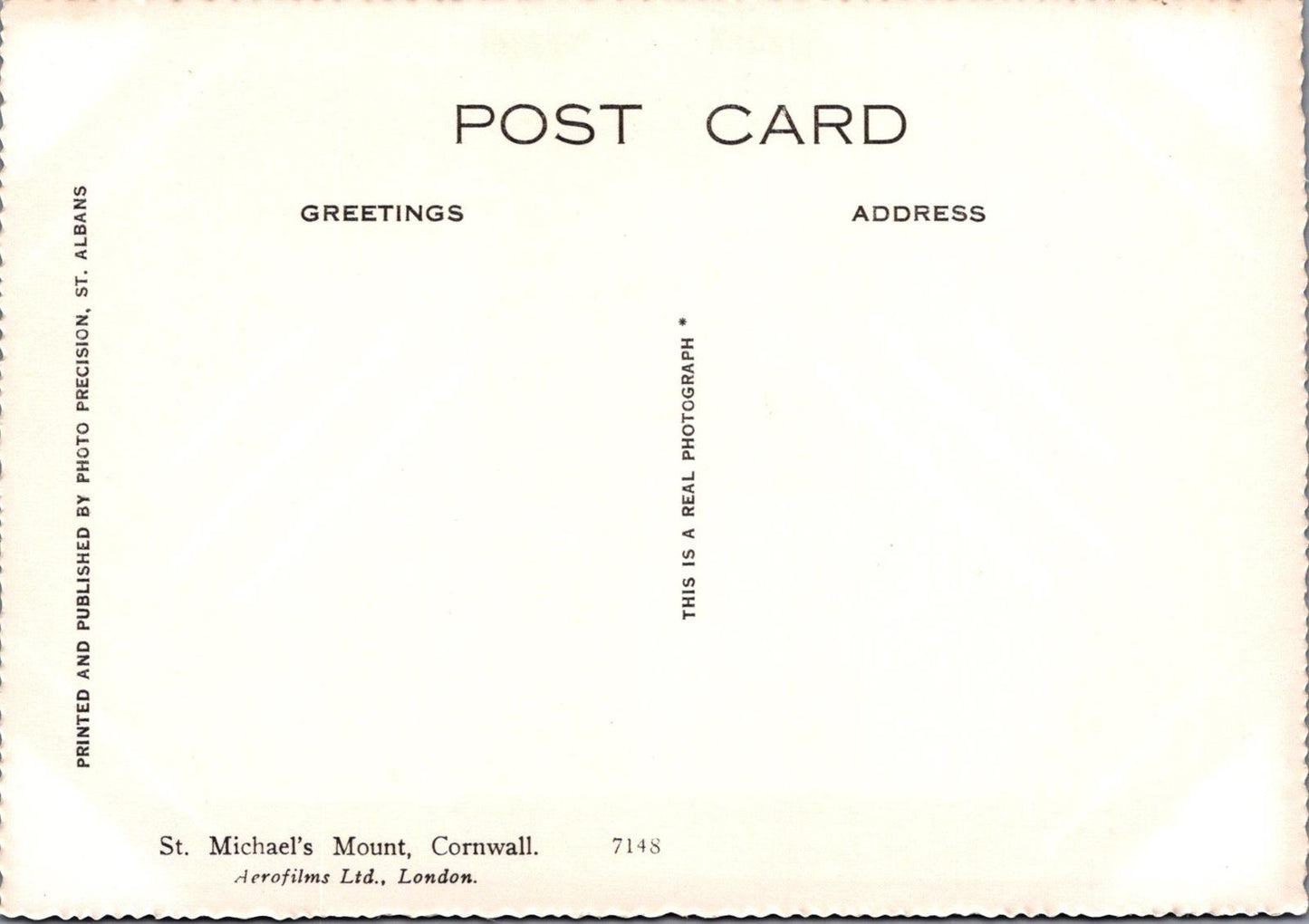 Cornwall Postcard - Aerial View of St Michael's Mount   RR23412