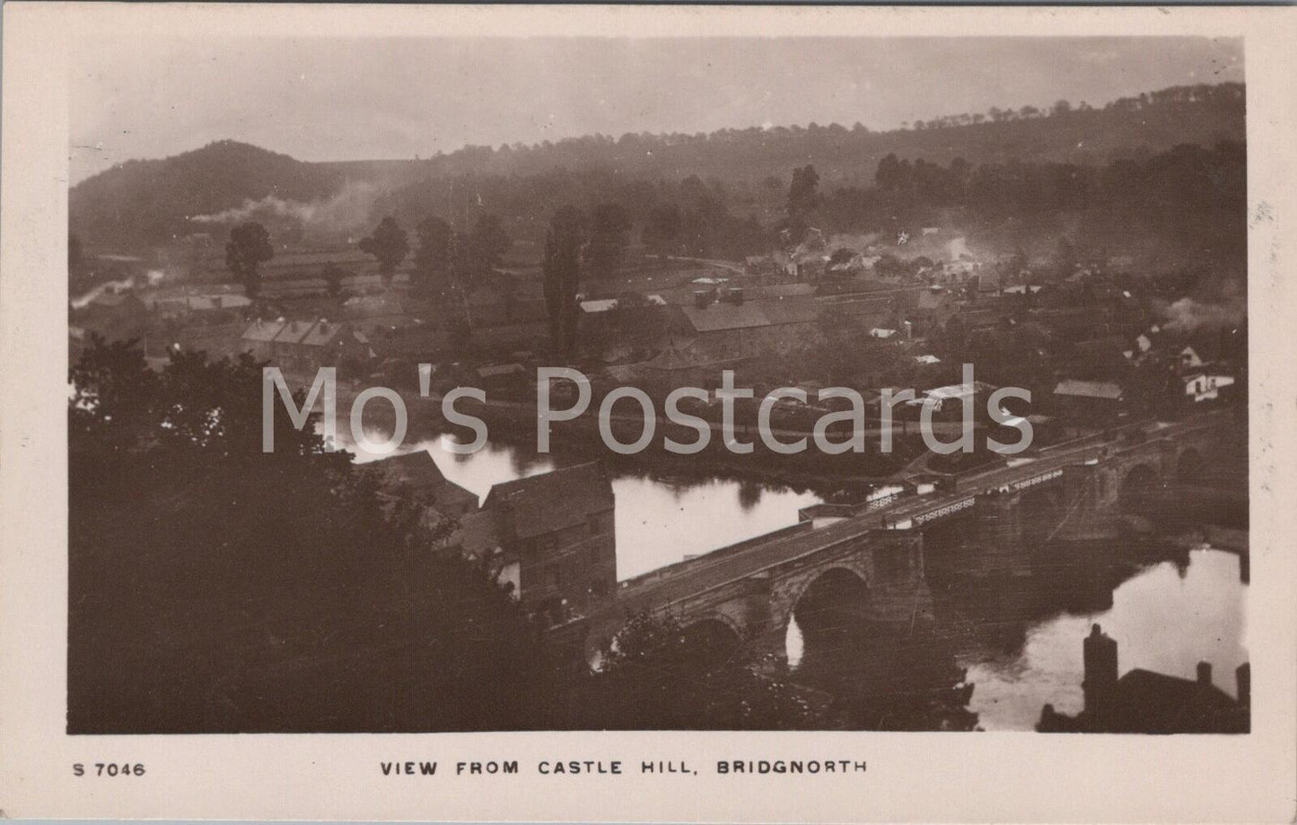 Shropshire Postcard: View from Castle Hill Bridgnorth River Severn  DP934