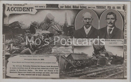 Railway Postcard: Sharnbrook Midland Railway Disaster Wreckage 1909 - MB1074