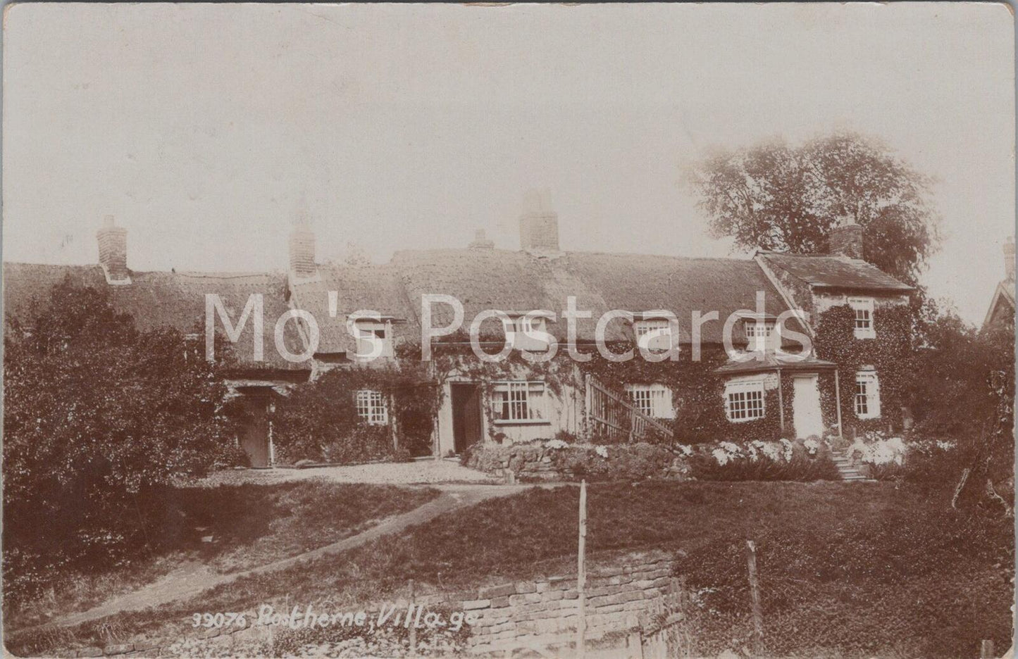 Rostherne Village Cheshire Postcard Vintage Cottages View RPPC - BH5932