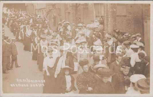RC Pilgrimage Hastings East Sussex Postcard Vintage RPPC Social History BR630