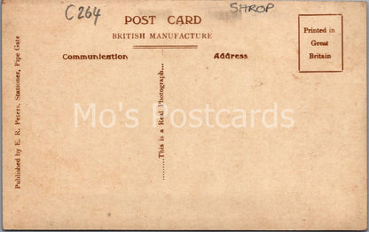 Knighton Village Pipe Gate Shropshire Postcard Vintage Salop RPPC View C264