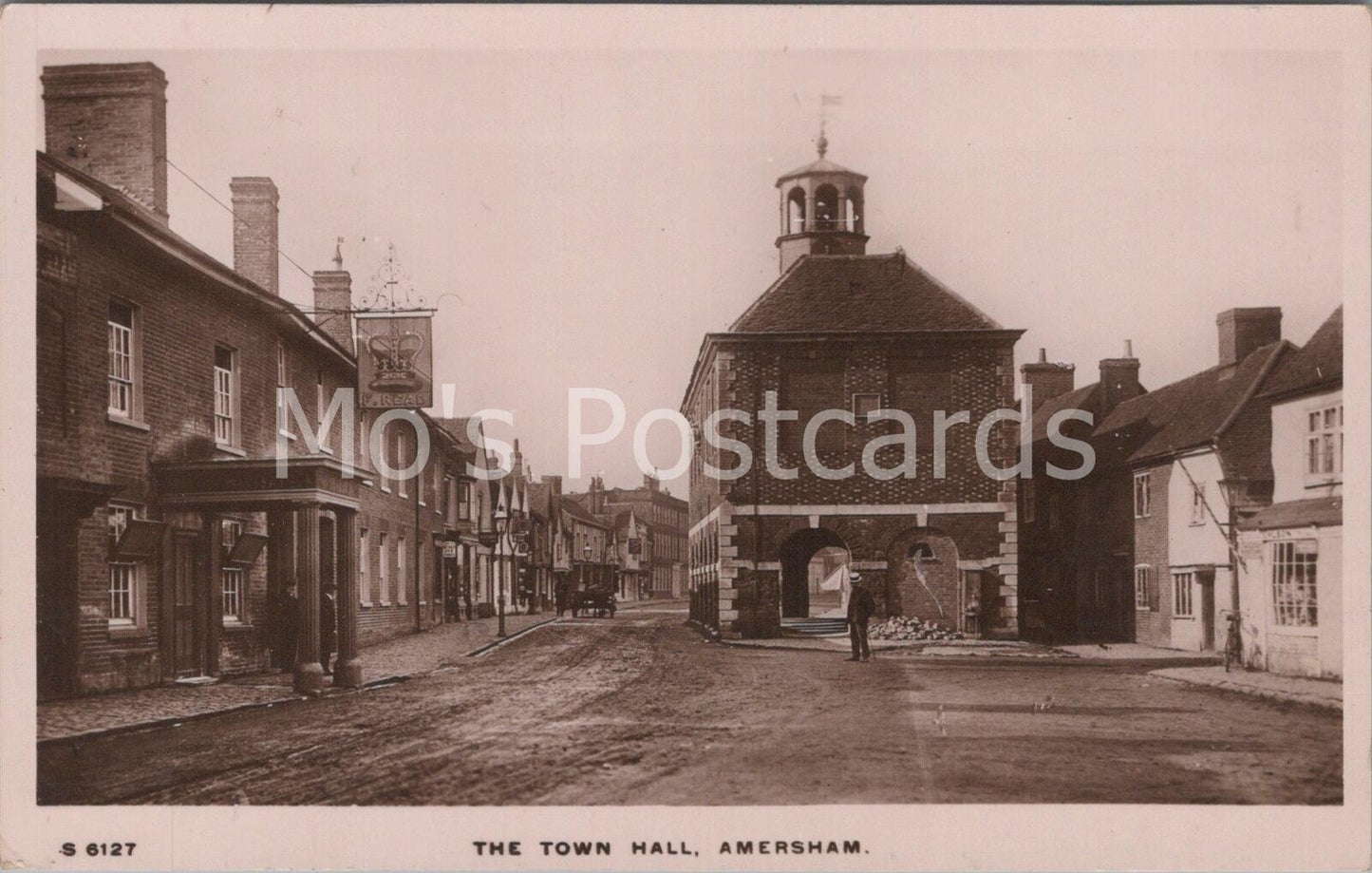 Buckinghamshire Postcard Amersham Town Hall 1917 Kingsway RPPC Bucks View C973